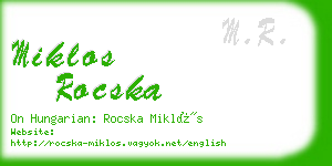 miklos rocska business card